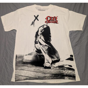 Ozzy Osbourne Shirt Mens M White Blizzard Of Ozz Band Tee Graphic Rock